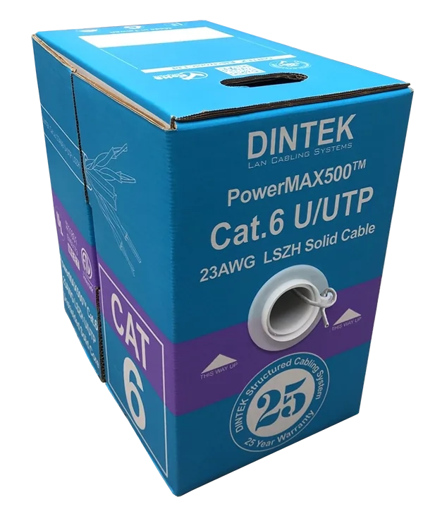 DINTEK PowerMAX500 4P Cat.6 U/FTP 23AWG PVC Indoor Box Cable - Gray