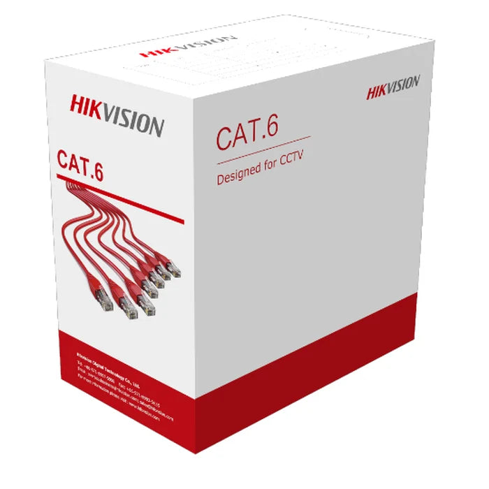 HIKVISION, CAT6  23 AWG SOLID COPPER NETWORKING CABLE, 0.55MM, 305M, GREY COLOR